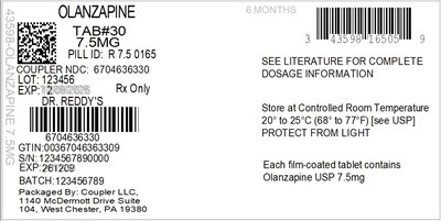 Label (43598 165 05 Olanzapine 7.5mg 67046 363 30)